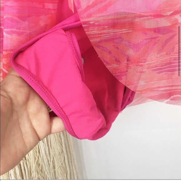 NWT LRL Calypso Pink One Piece Layered Swim Suit - Picture 4 of 8